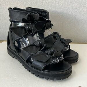 Allsaints leather gladiator sandals size 38 lug sole